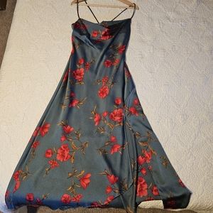 ASTR the Label Gaia Floral Silky Midi Dress